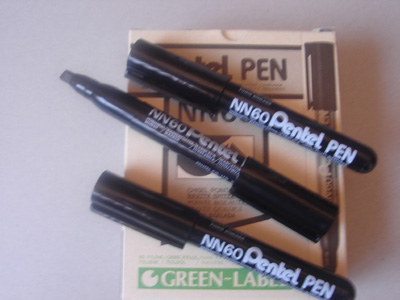 Pentel NN60A Black Chisel Point Permanent Ink Marker Box 12